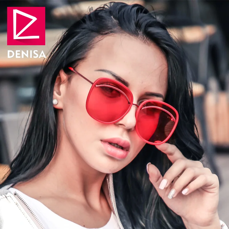 

DENISA Classic Vintage Square Sunglasses Women Brand Designer Oversized Men Sun Glasses For Driving UV400 zonnebril dames G18480