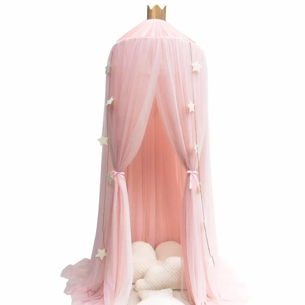 10 слоев 3 цвета розовый серый и белый марлевые Дети Москитная сетка кровать для принцессы балдахин купольная сетка