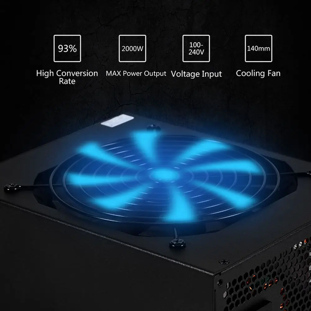 2000W Modular Mining Power Supply PSU for 8 GPU Eth Rig Ethereum Miner EM88 2000W Modular Mining Power Supply PSU for 8 GPU Eth Rig Ethereum Miner EM88