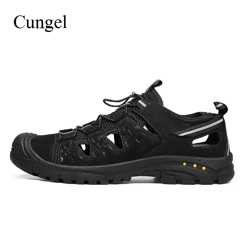 Cungel/Мужская Уличная походная обувь; сезон весна-лето; дышащие мягкие сандалии; обувь для альпинизма; нескользящая прогулочная обувь