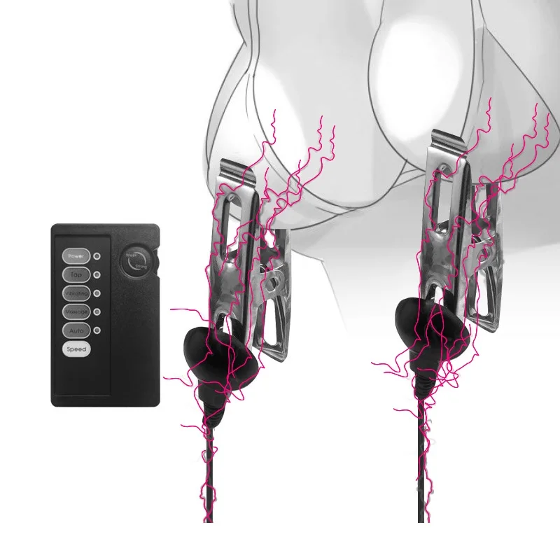 Electro shock nipple clamps clips breast BDSM Bondage Restraint Fetish penis lock electric medical Themed sex toy electric sex toys