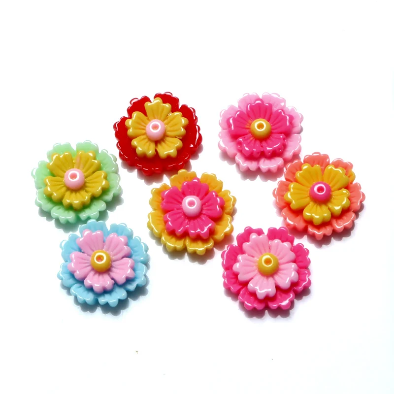 

LF 50Pcs Mixed Resin Flowers Decoration Crafts Beads Flatback Cabochon Scrapbooking DIY Embellishments Kawaii Diy Accessories