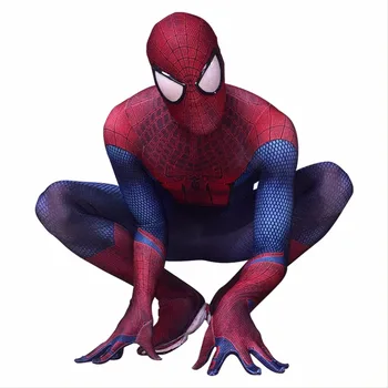 

Adult Spiderman Jumpsuit The Amazing Spider-Man Cosplay Costume Peter Parker Suphero Bodysuit Spandex Zentai Mask Halloween Men