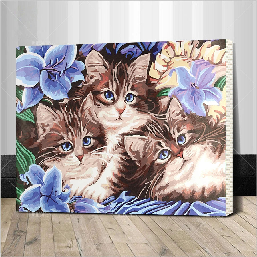 Montage Rahmen Wand Dekoration Diy Olgemalde Landschaft Katze Malen Nach Zahlen Leinwand Erwachsene Malerei Farbe Acryl Malerei Oil Painting Diy Oil Paintingacrylic Painting Aliexpress