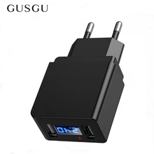 Быстрое зарядное устройство светодиодный дисплей Dual USB телефон зарядное устройство 2.4A Быстрая зарядка EU штекер мобильный путешествия настенный адаптер для iPhone X iPad samsung зарядное устройство для телефона