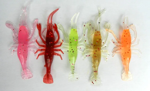 

NEW 20PCS freeshipping Soft Prawn Shrimp Fishing Lure Baits soft artificial fishing shrimp lures 8cm 3.6G small soft shrimp bait