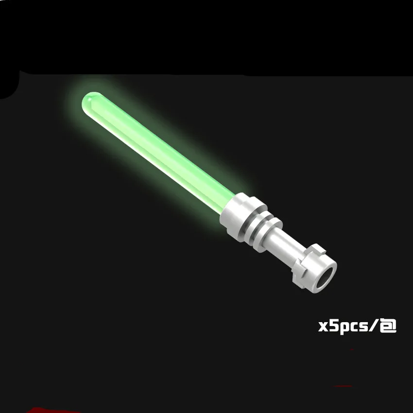 

5pcs/lot Star Wars Luminous Lightsaber Chrom Part Accessories Model Building Blocks Brick Toys for Children Compatible With Lego