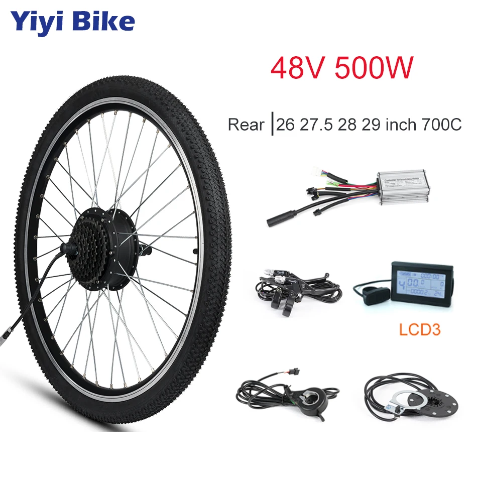 48 в 500 Вт e набор для переоборудования задних моторных колес для электровелосипеда 26 \27,5\ 28 \29\ 700C бесщеточный мотор-Ступица с дроссельной засл... 48 в 500 Вт e набор для переоборудования задних моторных колес для электровелосипеда 26 \27,5\ 28 \29\ 700C бесщеточный мотор-Ступица с дроссельной засл...