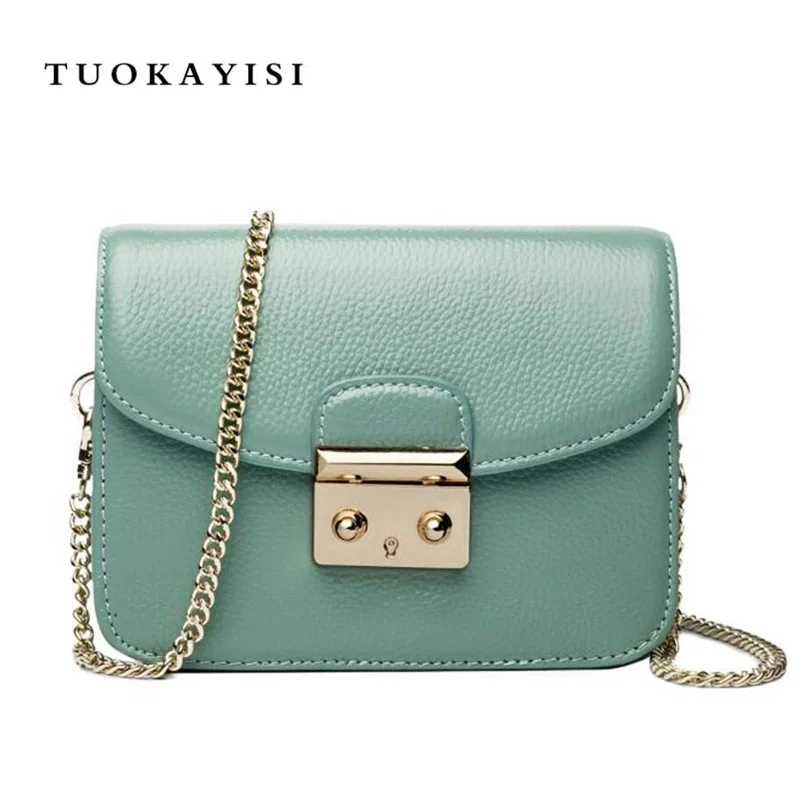 

2018 new mini chain simple small square bag 100%Genuine Leather shoulder Messenger bag women Cowhide mini wallet phone bag
