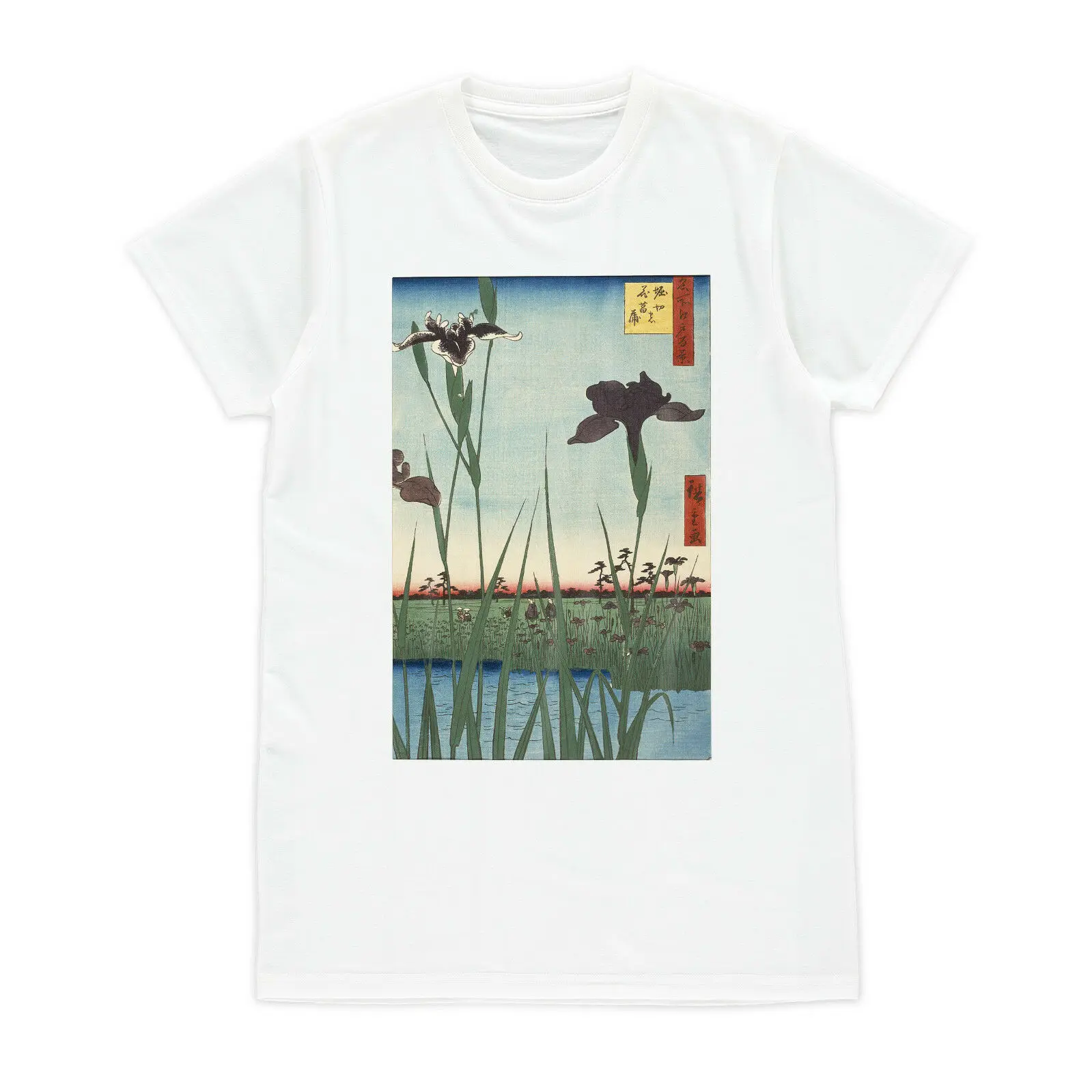 

Japanese Ukiyo-e T Shirt Woodblock Art Hiroshige Iris Womens Mens Printed Tee