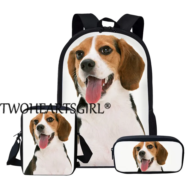 Twoheartsgirl Beagle комплект школьных сумок для мальчиков и девочек-подростков, милый школьный рюкзак для детей, школьные сумки на заказ - Цвет: L5506CEK