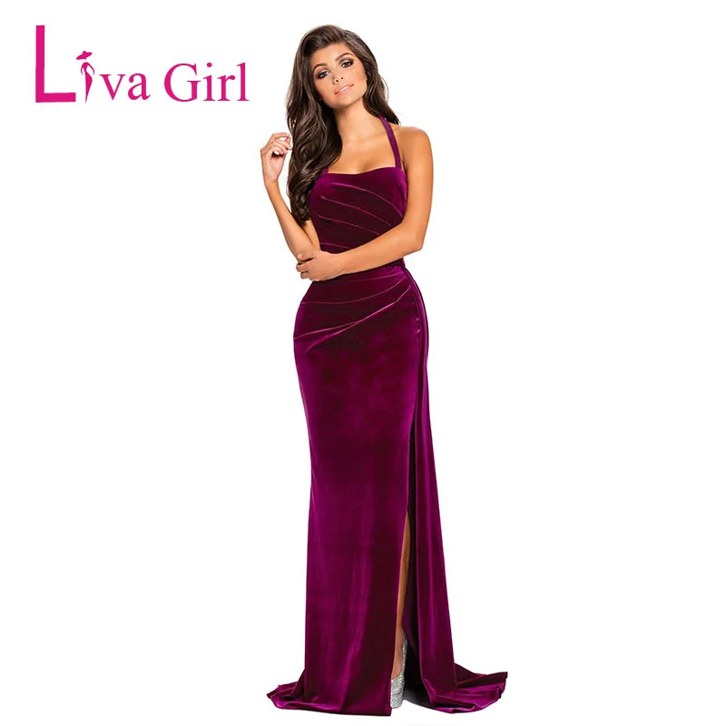 Rosy-Thigh-High-Split-Velvet-Evening-Gown-LC610993-6-1
