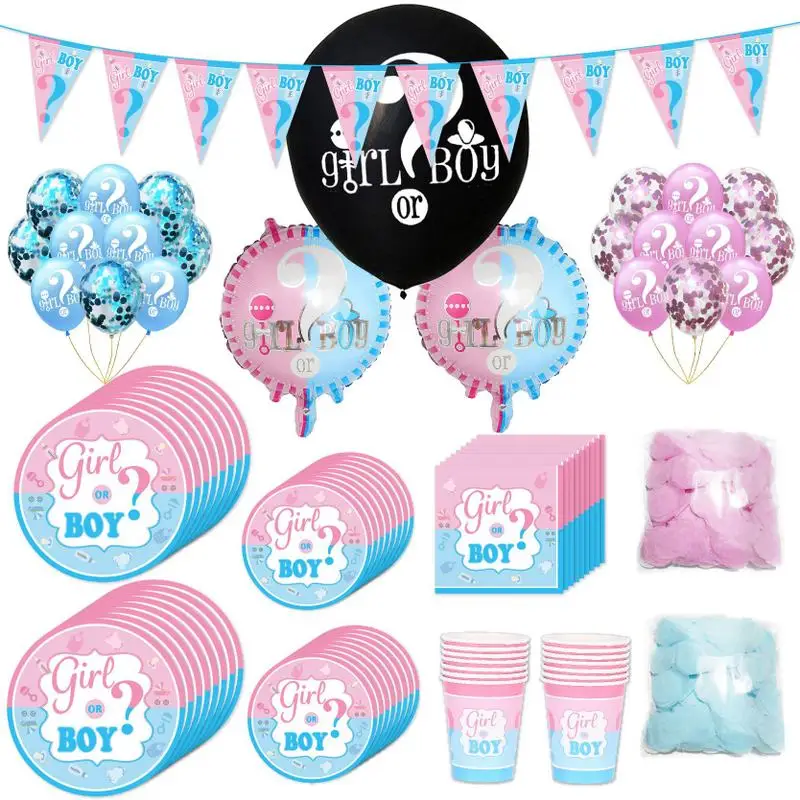 

Flamingo Real Party Decoration 2019 New Gender Reveal Baby Shower Party Tableware Balloon Boy Or Girl Holiday Decoration Set
