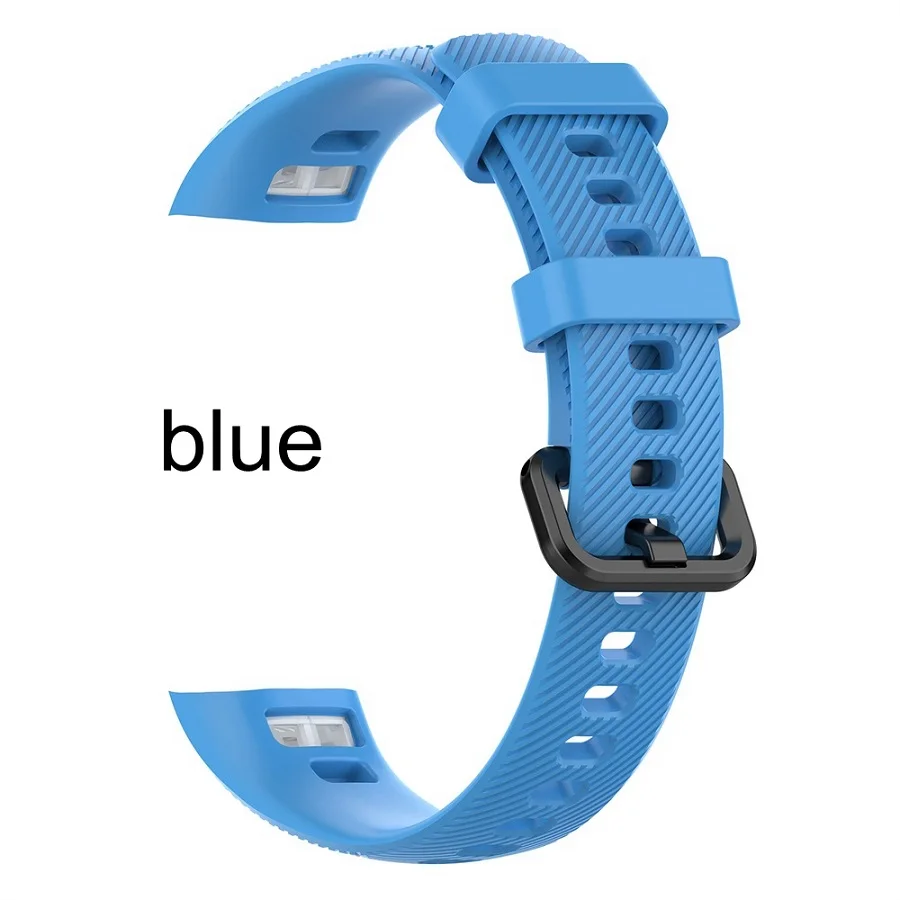 New Soft Sport Rubber Replacement Wristbands High Quality Quick Release Silicone Bracelet Strap For Huawei Honor Band 4 - Цвет: blue