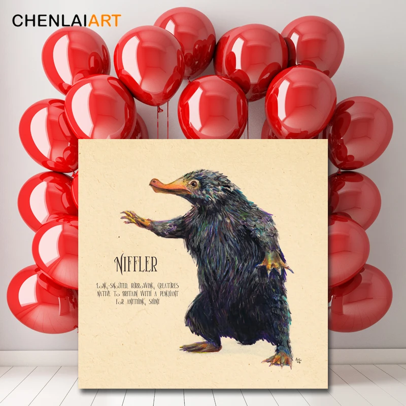 Niffler животные картина холст настенная живопись Фантастические звери Современная Скандинавская печать плакатов на холсте для детской комнаты без рамки