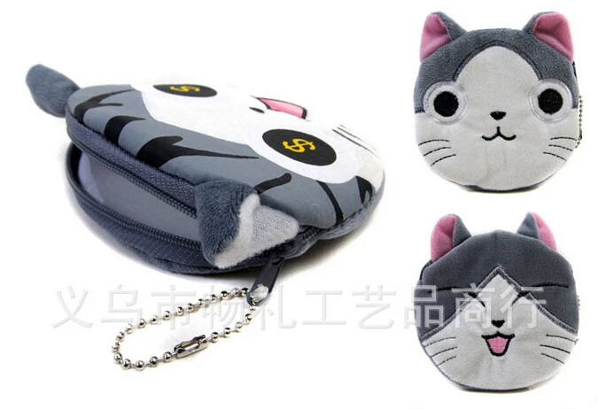 

Special fashion cute anime 10cm cheese cat plush cartoon purse card holder coin case cartoon bag 20pc a lot