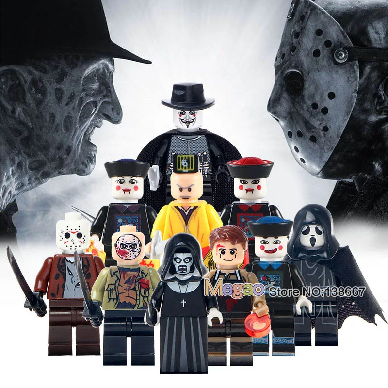 

Building Block Single Sale WM Custom The Horror Theme Nun Sinter The Antiheroes Guy Friday Jason Scream KillerGift Toys Children