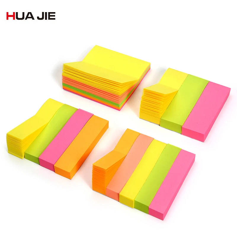 

Memo Pad Fluorescent Color Sticky Notes Paper Stickers Planner Sticker Bookmarks Memo Notebook School Supplies Stationery H30300