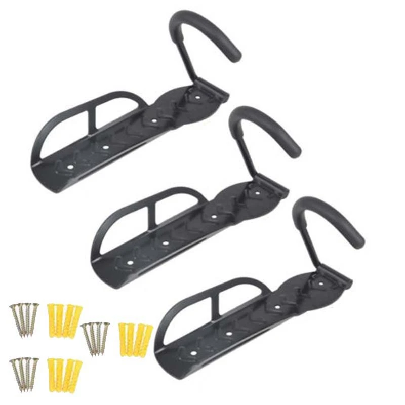 

ELOS-3 Pcs Bike Wall Stand Holder Mount Bicycle Mountain Bike Storage Wall Mounted Rack Stands Bicycle Steel Wall Hanger Hook