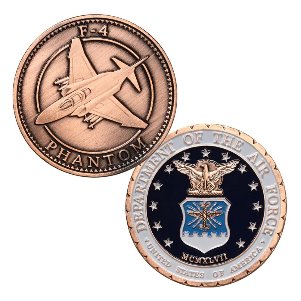 

Whole Sale Supply Copper Plated USAF F-4 Phantom United States Air Force Military Challenge Coin/Medal 5048#