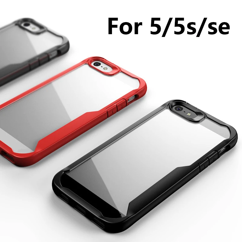 

1Pcs Luxury Mobile Phone Cases for iPhone5/SE/5S Transparent silicone Drop Protection Case
