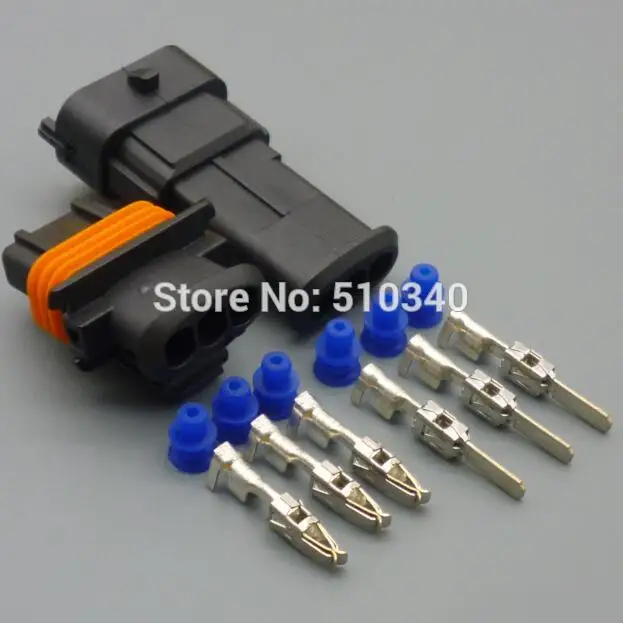 100 Sets 3 Pin Female Male Fuel Pressure Wire Connector Electrical