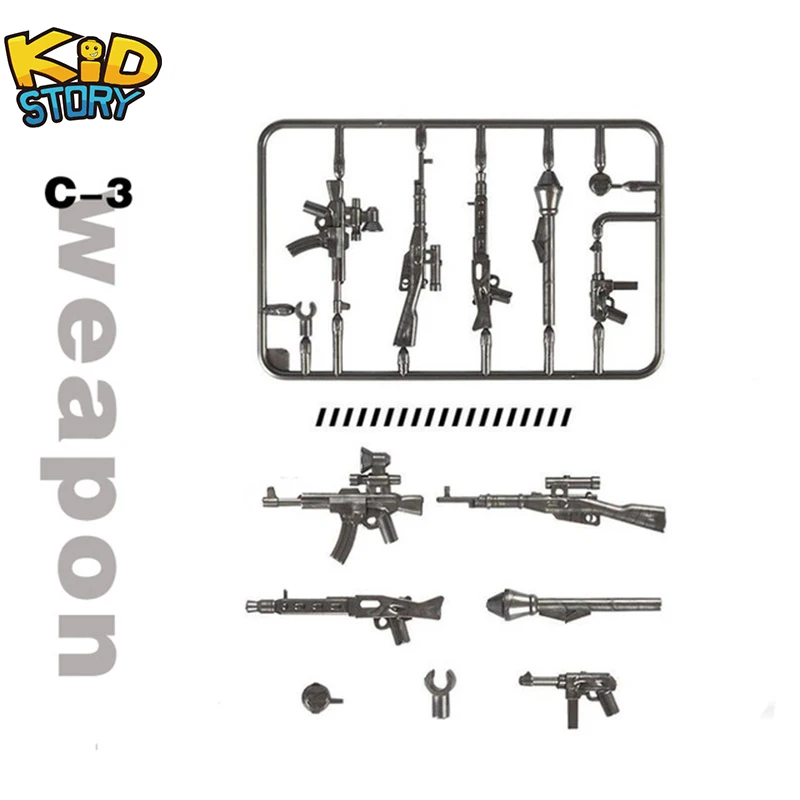 100 шт. военный городской спецназ полицейское оружие обойма армейские солдаты WW2 строительные блоки Совместимые серии оружия Кирпичи игрушки для детей