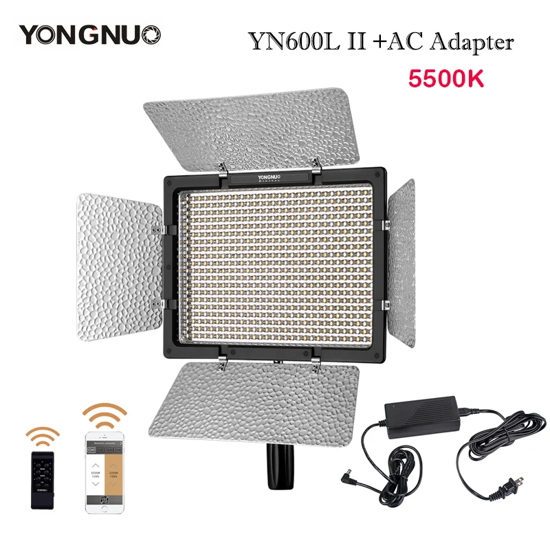 

YONGNUO LED Video Light YN600L II 5500K 2.4G Bluetooth YN600 II 600 Panel with AC Power Adapter