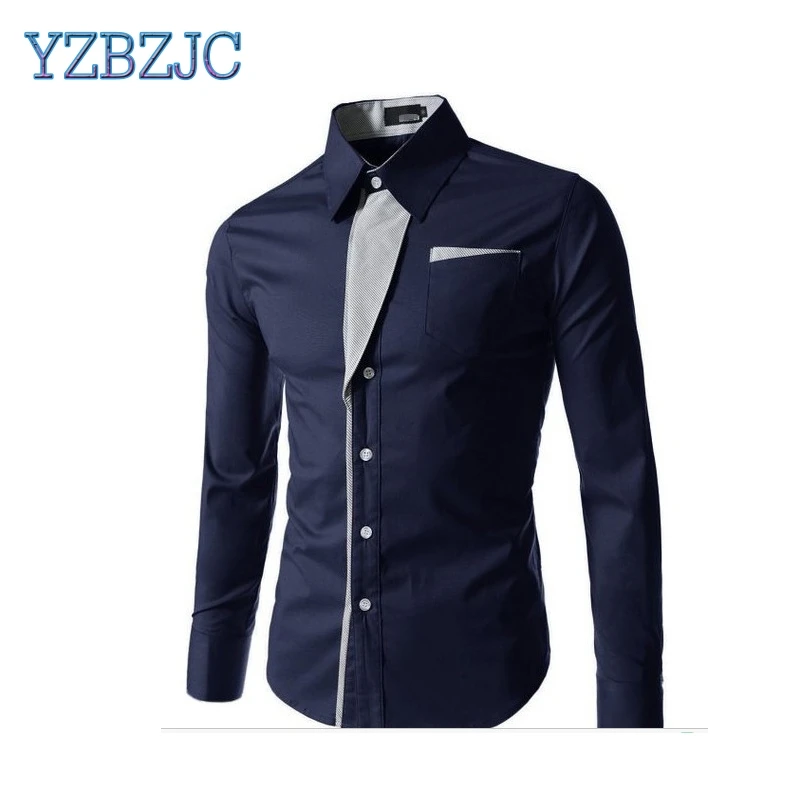 2018 новый модный бренд Camisa Masculina рубашка с длинными рукавами Для мужчин корейский Тонкий Дизайн Формальные Повседневное мужской рубашки