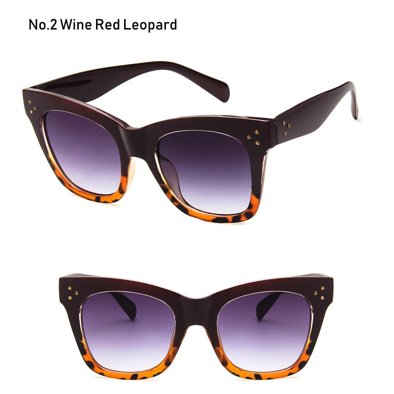 Womens Classic Retro Sunglasses Vintage Cat Eye Oversized Square Gradient Sun Glasses Shades Luxury Brand Designer Eyewear UV400