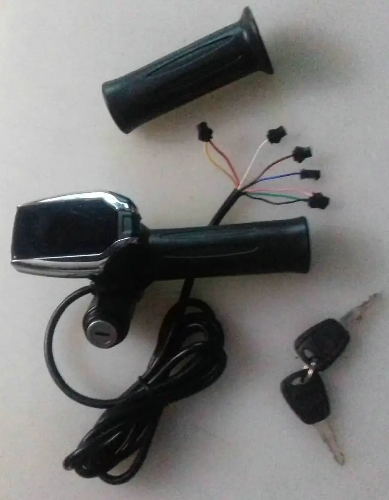 Sale twist throttle with lock/key&24v36v48v60v72v LCD display+battery indicator electric bike accessory MTB tricycle scooter parts 5