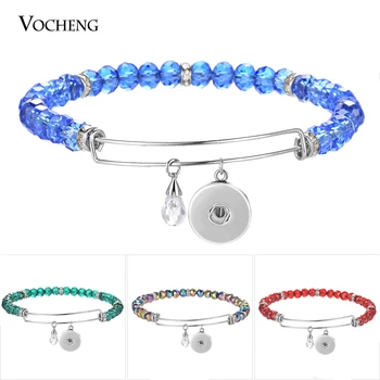 

Stainless Steel Bangle CZ Stone Snap Charms Bracelet Ginger Snap Jewelry for 18mm Button NN-656