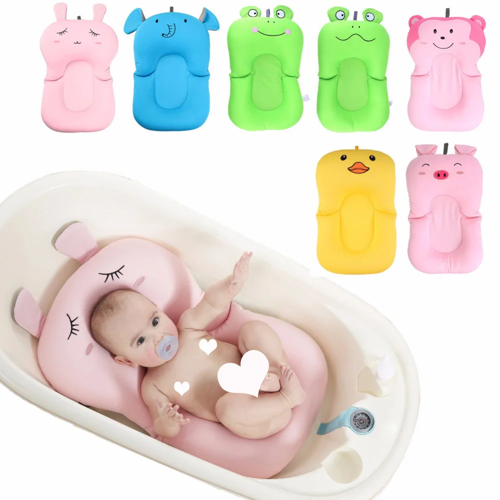 Non-Slip Bathtub Mat NewBorn Safety Security Bath Seat Support Baby Shower Portable Air Cushion Bed Babies Infant Baby Bath Pad