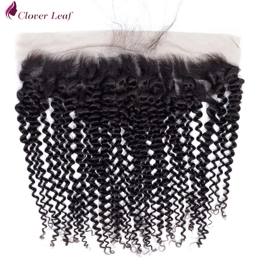 

Clover Leaf Remy Brazilian Kinky Curly Human Hair 13x4 Lace Frontal Natural Color 10 to 22 Inch 130% Swiss Lace Closure