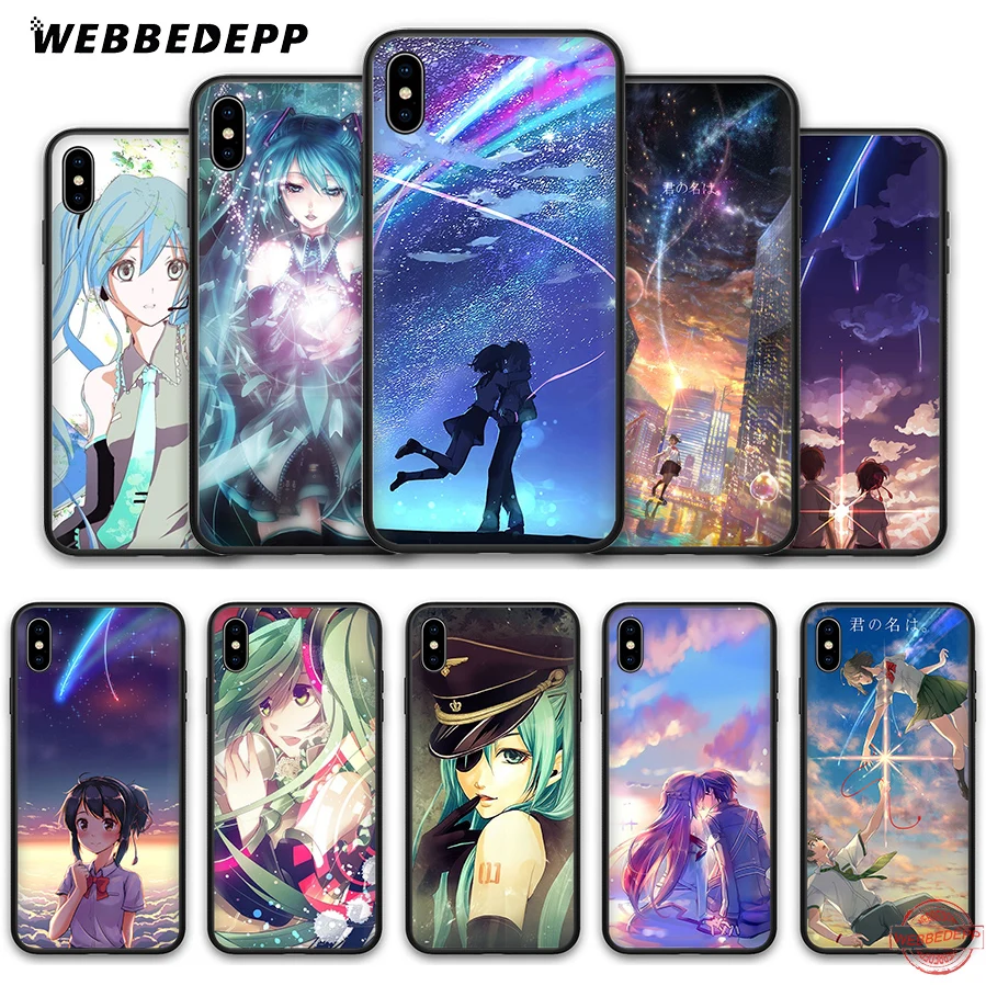 WEBBEDEPP Kiminonawa Your Name Japanese anime Soft Silicone Case for iPhone 8 7 6S 6 Plus 11 Pro XS Max XR X 5 5S SE Back Shell | Мобильные