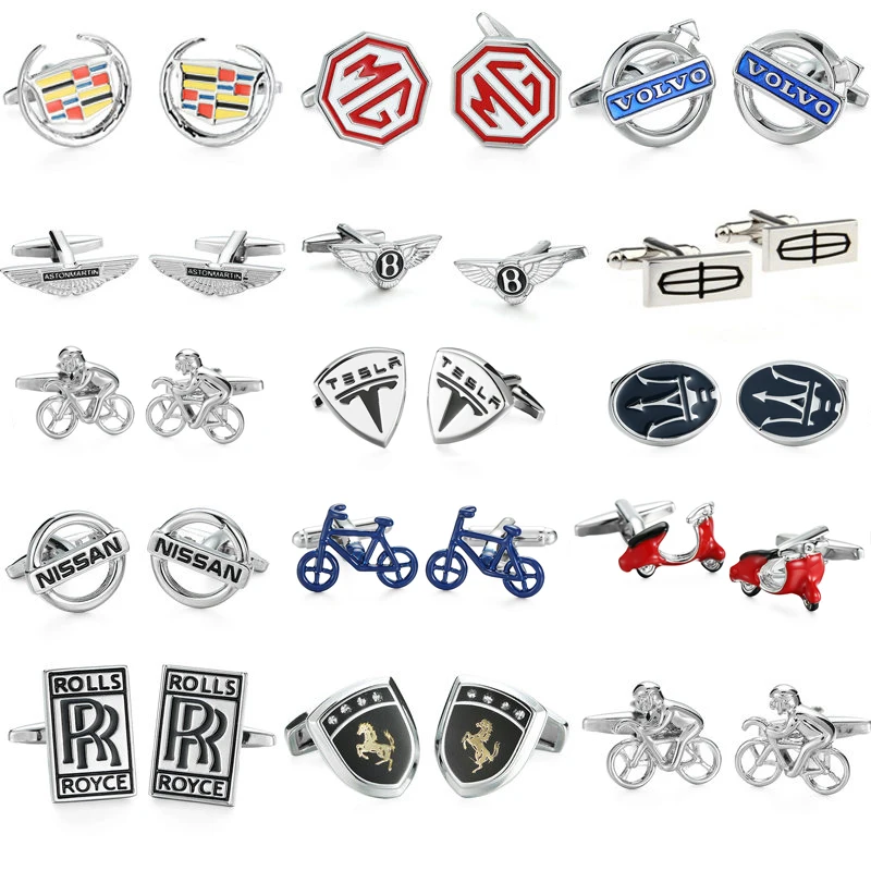 

Free shipping, high quality men's shirt Cufflinks brand new car logo cufflinks/Cadillac/bicycle/MG/Bentley Cufflinks
