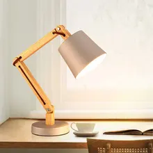 Простой Художественный Деревянный Настольный светильник для учебы, спальни, креативный алюминиевый абажур, персональная прикроватная настольная лампа