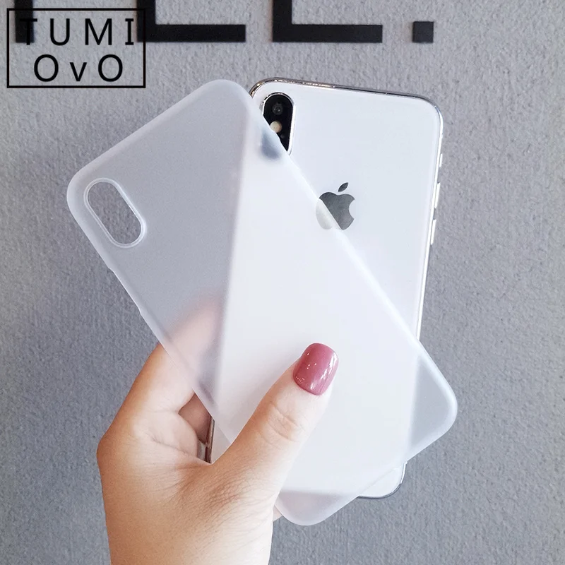 Ultra-thin Matte Case For iPhone 7 8 Plus Transparent SImple Case For iPhone 6 6s X Xr Xs Max Back Phone Cover Capa Fundas