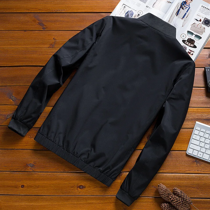 Solid Color Jacket Men Streetwear Coat Casual Hip Hop Pilot Jacket 2019 Fashion Spring Baseball Jackets for Men Black Navy HW275