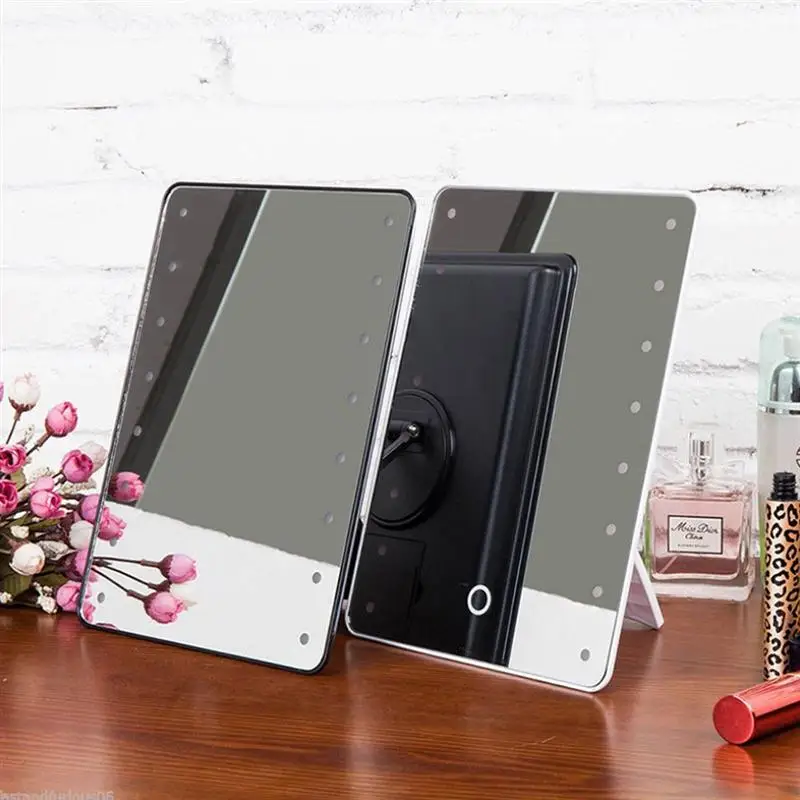 Makeup Mirror with 16 LEDs Cosmetic Mirror with Touch Dimmer Switch Battery Operated Vanity Mirror with Stand for Tabletop