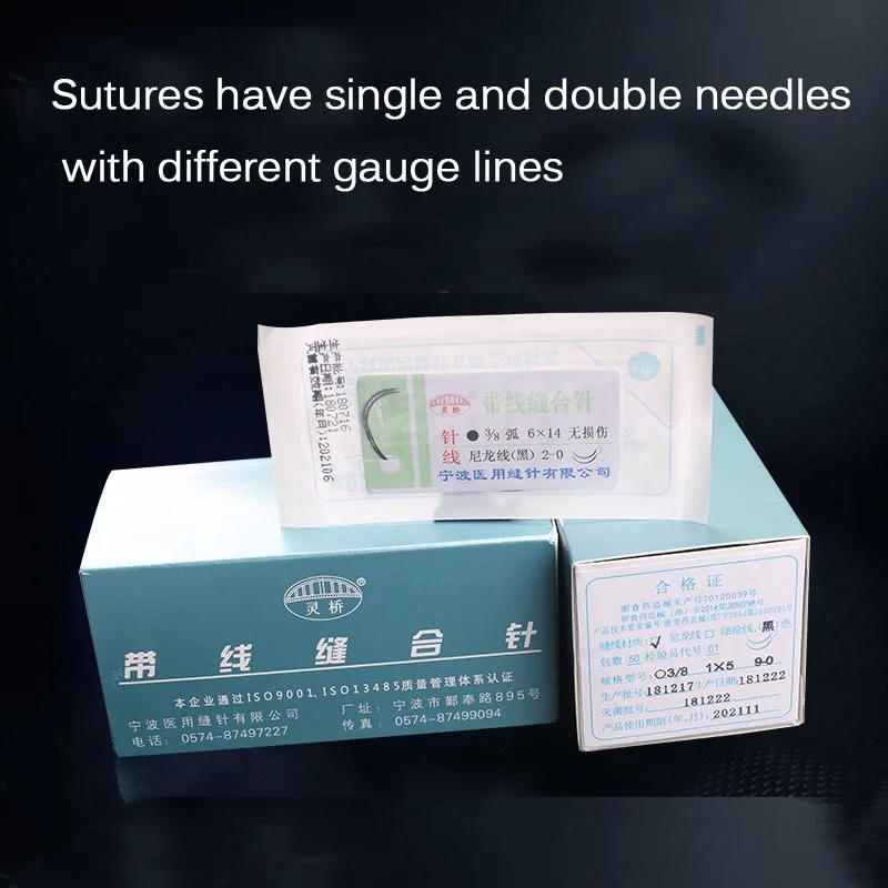 

Round Suture needle surgery tool microsurgery nylon monofilament wire round harmless needle surgical instrument 10pc/set