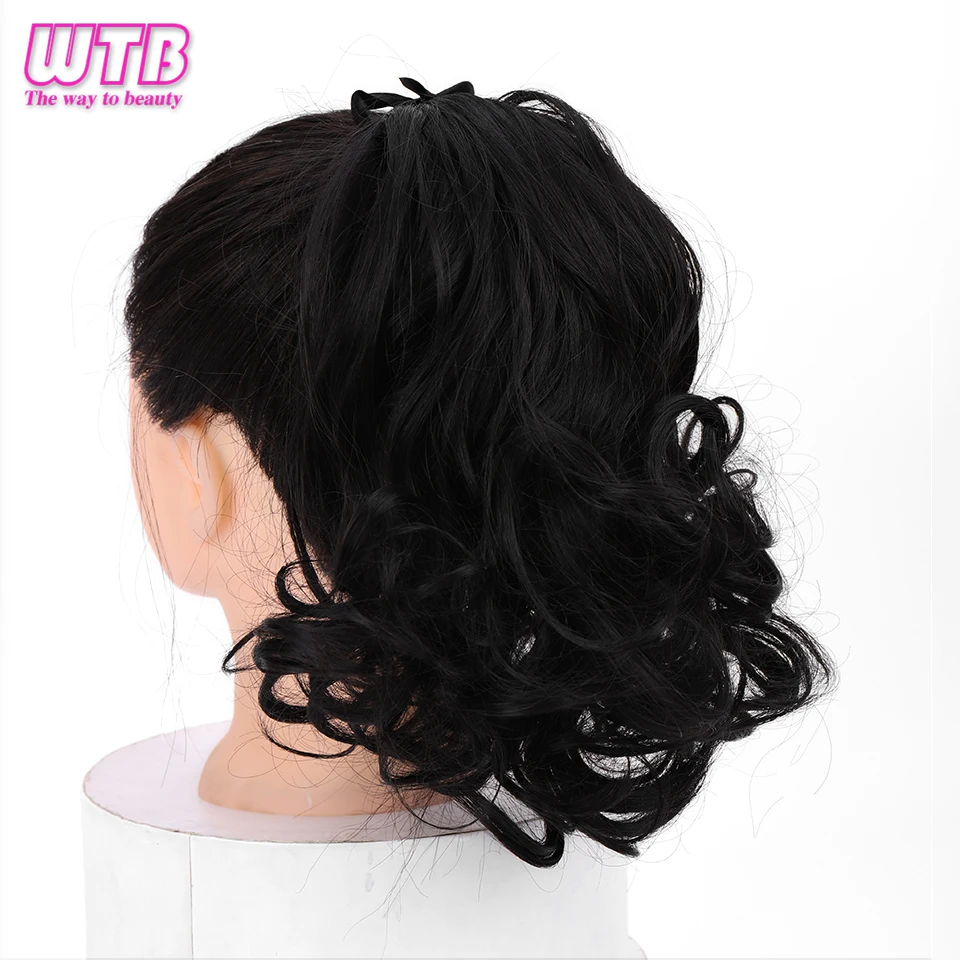 

WTB Short Curly Clip In Drawstring Ponytail Synthetic Pony Tail Hair Extensions High Temperature Fiber
