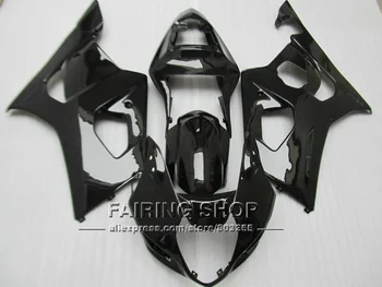 

Free customize injection molded fairing kit for Suzuki GSXR1000 03 04 K3 K4 glossy black fairings set GSXR 1000 2003 2004 WT22