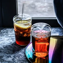 Стеклянная чашка с крышкой с соломинкой креативная чашка для воды бытовая Женская Питьевая чашка большая емкость напиток сок чашка для молока и чая