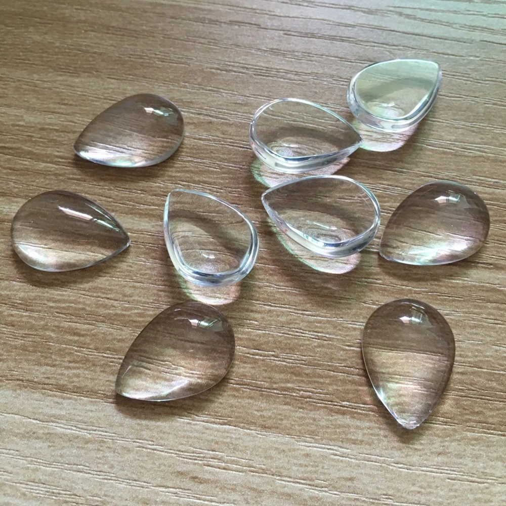 13*18mm 12PCS Clear Glass Cabochon Water Drop Flat Back Cabochon