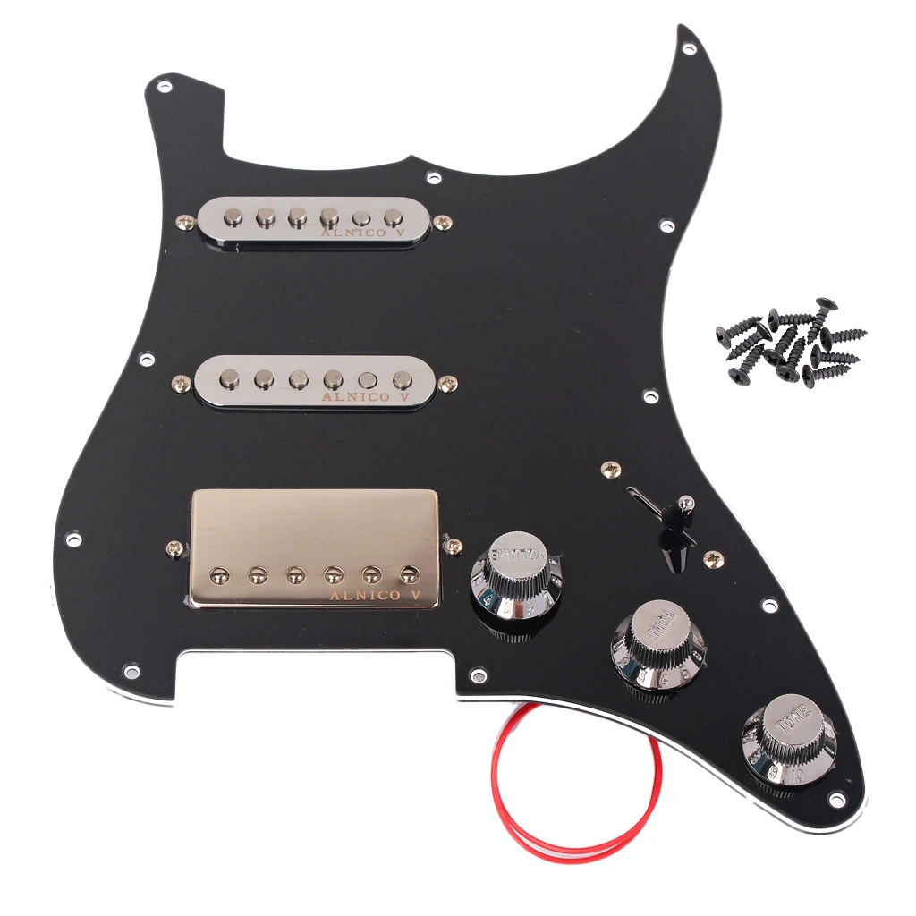 3 Ply 11 Holes SSH Style Loaded Prewired Humbucker Pickguard Pickup Set with Screws Scratch Plate for Fender ST SG Guitar 