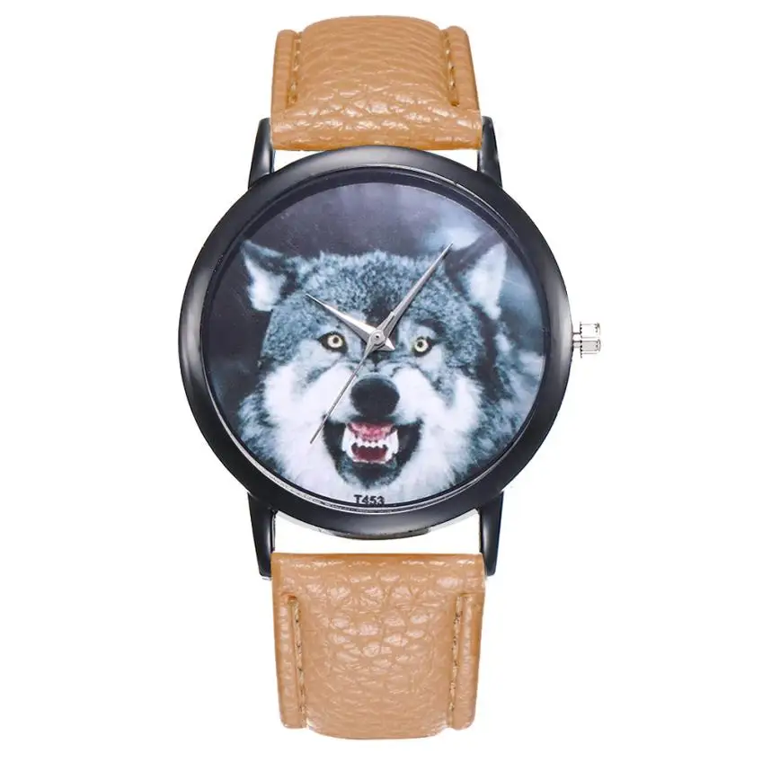 Wolf Unisex Beautiful Ladies WristWatch Fashion Simple Temperament Business Stainless Steel Souvenir gift hand clock#D