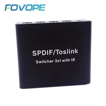 

Digital audio optical switch 3 in 1 out SPDIF fiber 3x1 with remote control