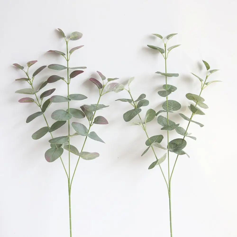 66cm Green Artificial Leaves Large Eucalyptus Leaf Plants Wall Plants Decor HU 