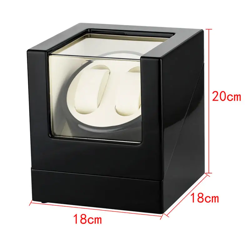 AU/US/UK Plug Double Watch Winder Practical Wooden Watch Storage Case for Automatic Watches Wooden Watch Display Rotator Box